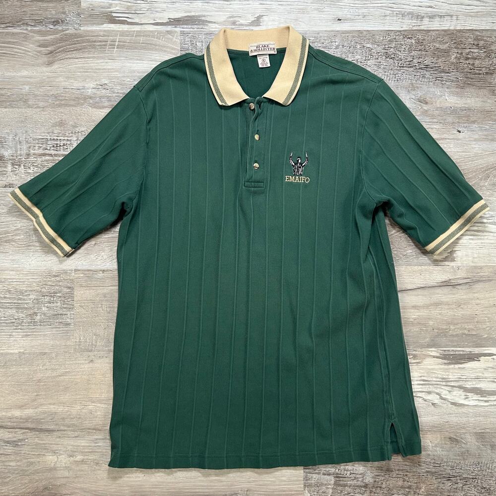 Vintage 90s Blake & Hollister Referee Graphic Polo Cotton Preppy Dadcore XL